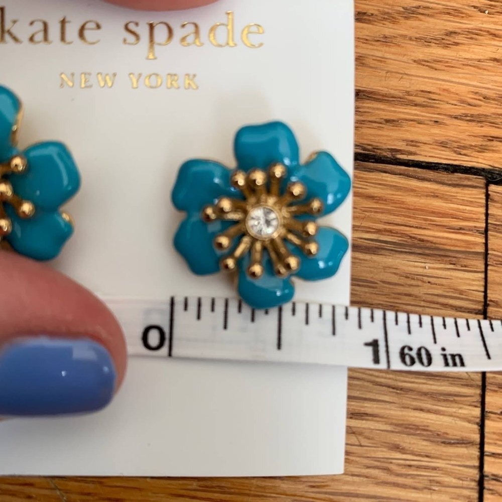 Kate Spade blue flower earrings - Picture 4 of 5